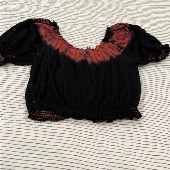 Miss Love Tie Dyed Crop Top with Drop Sleeves - Picture 5 of 5